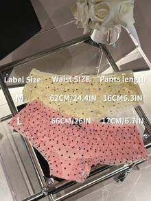 5PCS, Cake Lace Leopard Print Floral Sexy Women's Underwear, Mesh Breathable Triangle Underwear, Pink Colorful Underwear - 彩色 - 查看 2
