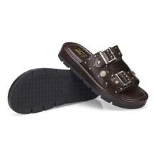Women's Sandal, Flat Shoe, Rhinestone Papete, Fashionable, Comfortable, 052-040 - 咖啡棕 - 查看 5