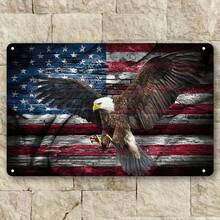 1PC Vintage Tin Sign, Bald Eagle In Flight With American Flag, Patriotic Wall Art, High-Quality Metal, Rustic Decor, Durable, Fade-Resistant, Perfect For Home, Office, Or Man Cave, 8x12 Inches - Metal Wall Art,Tin Signs,Vintage Metal Signs,Retro Wall Decor,Rustic Metal Art,Cool Metal Signs,Man Cave Decor,Garage Signs,Classic Metal Art,Unique Wall Art - Multicolor - View 11