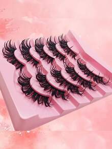 5 Pairs Of False Eyelash Sets - Black Stem+8D Fluffy, Achieving Soft And Vivid Prickle Effect, Perfectly Matching The Makeup Of The Character - View 4