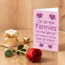 Funny Mother's Day Greeting Card With Envelope - "Among All The Moms In The World, I'm Glad I Fell From You" Humorous Design, Made Of High-Quality Paper, Perfect Gift For Mom, Celebrate Mother's Day With A Smile, Heart-Shaped Pattern Design, High-Quality Mother-Daughter's Day Card - A - View 4