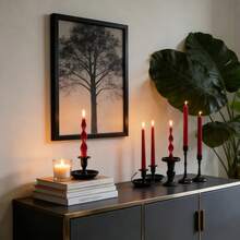 2pcs European Style Red Gear Shaped Long Handle Candles, Spiral Candles, Thick Spiral Candles, Thin Spiral Candles, Large Spiral Candles, Striped Long Handle Candles, High Quality Soy Wax Smokeless Candles, Premium - 2pcs - View 6