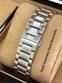 Reloj de hombre Pablo Raez 1 pieza de acero inoxidable, marca original, nuevo, AAA, diseño de marca de moda de lujo, plateado, resistente al agua 50M, calendario, reloj de hombre con brazalete de metal sólido pesado, reloj de cuarzo casual, alta calidad, agujas luminosas, números arábigos y escala de barras, negro, reloj de negocios premium, uso diario, regalo para padre o amigo masculino, regalo de graduación o boda - Unitalla - Ver 9