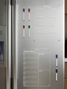 1 Set Magnetic Erasable Fridge Message Board, Memo Weekly Planner, Magnetic Whiteboard Sticker - Multicolor - View 8