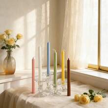 2支条纹细长香氛蜡烛，长9.84英寸，无烟大豆蜡，适用于家居装饰、派对、餐桌装饰、节日礼物、晚餐、宴会/派对、放松/冥想、营造浪漫氛围、婚礼装饰、结婚礼物、节日装饰、冬季礼物、送给她的礼物（不含烛台） - 2pcs - 查看 5