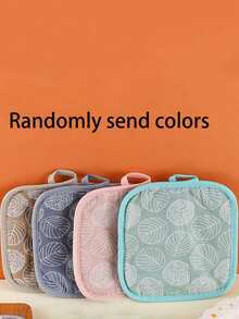 4/1件随机叶子图案隔热垫，17 x 17厘米厨房隔热垫 - 咖色 - 查看 13