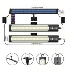LiHangStar Outdoor Solar Powered Motion Sensor Wall Light, IP65 Solar Powered Light With Motion Sensor And Remote Control, Solar LED Light Strip, Suitable For Indoor/Outdoor, Yard, Street Area Lighting, Porch, Balcony - 1 Solar Panel With 2 Lights - View 3