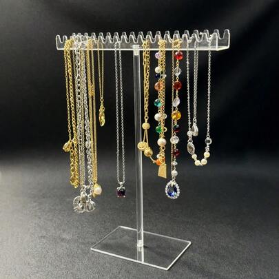 首饰收纳盒，亚克力项链展示架，耳环架，家用吊坠挂架，长方形托盘，手镯，戒指，手表展示架，手镯收纳盒