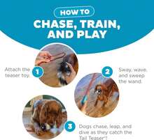 Outward Hound Tail Teaser Interactive Dog Wand Toy With Squeaky Plush Teaser And Crinkle Sounds For Active Play, Multicolored - ColorB - 查看 3