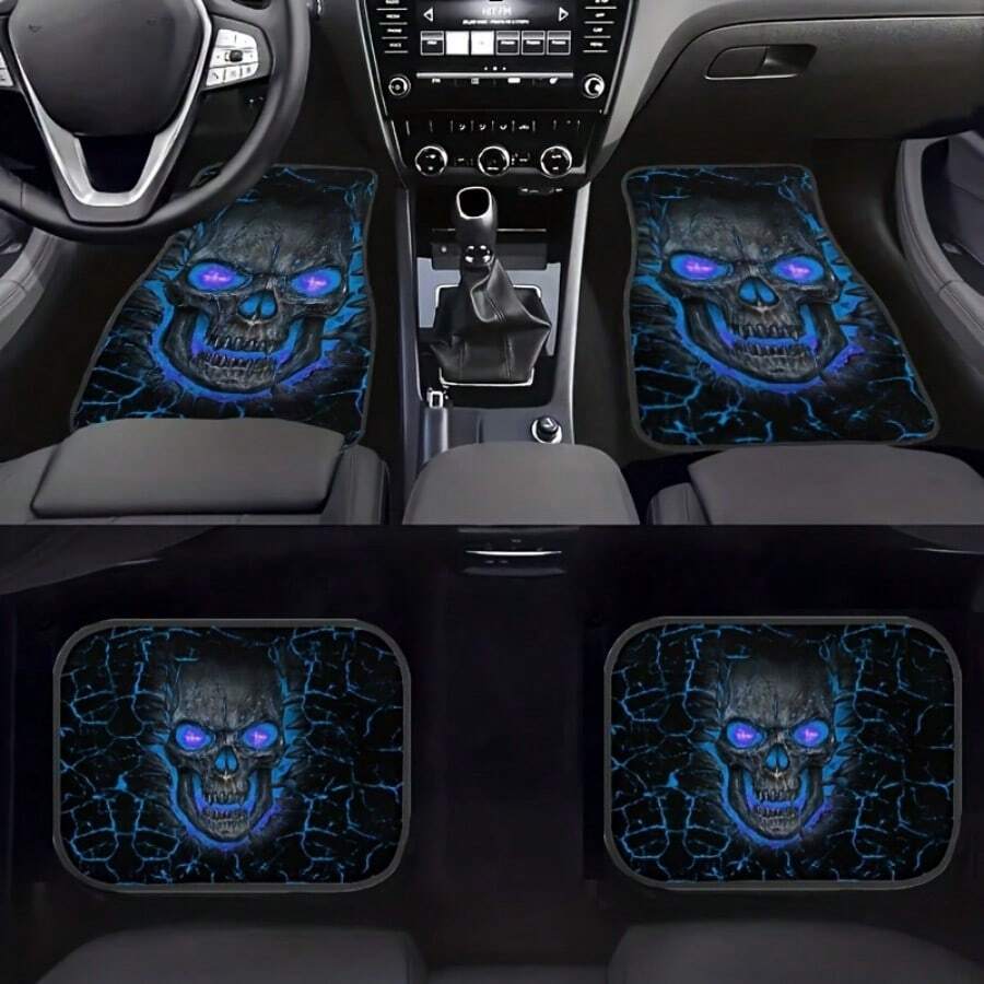 4 pièces/2 pièces Set Tapis de sol pour voiture - Tapis en matériau polyester antidérapant et absorbant, convient à différents modèles de voiture, accessoires d'intérieur de voiture - tapis de sol - Voir 1