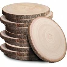 Wood Slices Centerpieces, Wood Rounds Cookies Crafts, Rustic Wood Circles Slabs, Wooden Discs Tables Decor - Art Projects And Rustic Weddings - 12 chiếc, kích thước 9-10 inch - Xem 2