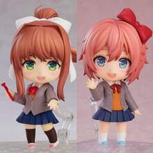 Figuras articuladas posables del club de literatura Doki Doki!, modelos de personajes de anime adorables para decoración de escritorio, de aproximadamente 10 CM de altura, incluye las figuras de Monika, Sayori, Natsuki y Yuri - Multicolor - Ver 4