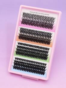 5-16mm 312簇 D型卷翘新款16排DIY 5D蓬松睫毛簇，40D-100D浓密睫毛簇，纤细单根睫毛，10-16mm簇状睫毛嫁接，柔软耐用，送给女性和女孩的礼物，大容量分段式假睫毛，放大眼睛。 - D - 查看 3