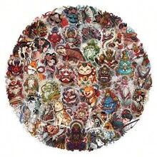 50Pcs Japanese Style Stickers Waterproof Temporary Stickers - 50PCS - View 6