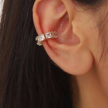 1 pieza Pendiente de oreja cuadrado de lujo y minimalista con incrustaciones, adecuado para uso diario, fiestas, bodas y celebraciones de Eid - EGJ029 - Ver 7