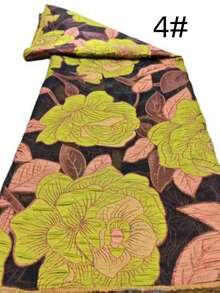 法式刺绣提花蕾丝面料，2026年最新款非洲花卉提花蕾丝，高品质尼日利亚女士吊带蕾丝，艺术手工婚礼派对礼服面料，优雅的云锦非洲云锦提花蕾丝面料，仅限手洗，花卉图案，1码/5码。 - A - 查看 17