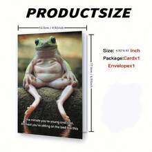 1pc Funny Frog Sitting Greeting Card, Suitable As Gift For Brother, Friend, Uncle, Dad, Grandpa, Brother-In-Law - View 3