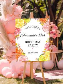 Customized Name And Date Vinyl Poster - Birthday Welcome Sign With Vertical Hanging Rope, Suitable For Decoration, Spring/Summer Party Decor, Events, Name Plates, Banners, Personalised Birthday Things, Birthday Gift - Multicolor 5 - View 7