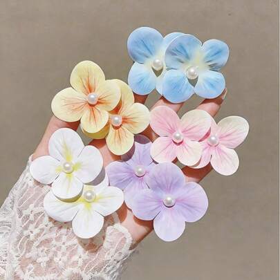 2pcs Dual Orchid Butterfly Hair Clips, Women's Beach Style Side Duck Clip, Ethereal Hair Accessories, Hair Clips For Women