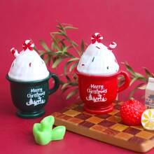 Tazza di panna montata in miniatura/Decorazione di scena cartoni animati, Diorama fai-da-te, Accessori decorativi per vacanze in gel di crema, Set di tazze da caffè 3D in miniatura, Giocattolo di cibo in miniatura, Decorazione da tavolo - Multicolore - Visualizzare 2