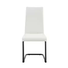 MUUOKY 2026 New Dining Chairs Set Of 2, Modern Faux Leather Upholstered Dining Room Chairs With Thick Cushioned Seat And Backrest, Sturdy Metal Legs Kitchen Side Chairs For Small Space Apartment And Living Room, Easy Assembly, Perfect For Christmas And Thanksgiving Decor - 白色+黑色 - 查看 9