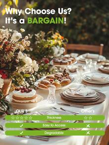 Plastic Table Cloth Disposable 8 Pack, 54 X 108 Inch Table Cloths, Party, Wedding, Thanksgiving Decorations, Fall Tablecloths, Rectangle, Beige Plastic Cover, Leakproof & Sturdy, Cream, Ivory - 象牙白色 - 查看 7