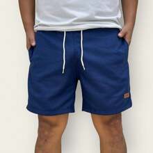 Kit 5 Premium Linen Shorts Bermuda Mauricinho Men's Casual Basic Comfortable Leather Label Detail - Nhiều màu - Xem 8