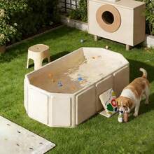 Bañera plegable para perros, bañera de almacenamiento plegable, piscina de arena para perros, bañera de lavado para perros, bañera plegable blanca para mascotas - Ver 9