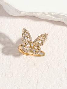 1pc Minimalist Luxury Micro-Pave Butterfly Ear Cuff For Women Without Pierced Ears, Unique Chic Versatile Ear Clip Earring - Small Butterfly Ear Clip - View 8