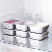 Contenedor de Alimentos de Acero Inoxidable con Tapa, Caja de Almacenamiento Pequeña y Sellada - 1 artículo - Ver 5