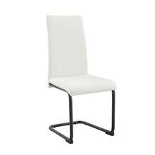 MUUOKY 2026 New Dining Chairs Set Of 2, Modern Faux Leather Upholstered Dining Room Chairs With Thick Cushioned Seat And Backrest, Sturdy Metal Legs Kitchen Side Chairs For Small Space Apartment And Living Room, Easy Assembly, Perfect For Christmas And Thanksgiving Decor - 白色+黑色 - 查看 10