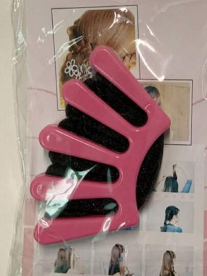 1件装女士编发工具，海绵头，用于编织和扭转发型，编发增强器，五指海绵卷发器和章鱼编发工具