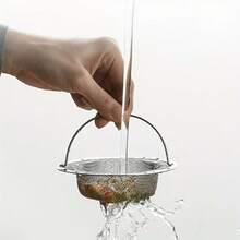 1pcs Stainless Steel Sink Strainer With Handle - Rust-Resistant Mesh Design, Suitable For Kitchen And Bathroom Sinks, Easy To Prevent Clogging, Perfect For Draining Fruits And Vegetables - A - Xem 4