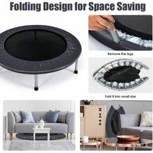 Tombling Fitness Mini Trampolin para Niños 36/38 Pulg – Rebotador Silencioso Plegable o Fijo con Almohadilla – Carga 170/300 LB – Ejercicio  en Casa Tombling Trampolín - Negro - Ver 7