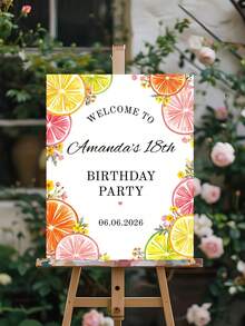 Customized Name And Date Vinyl Poster - Birthday Welcome Sign With Vertical Hanging Rope, Suitable For Decoration, Spring/Summer Party Decor, Events, Name Plates, Banners, Personalised Birthday Things, Birthday Gift - Multicolor 5 - View 9