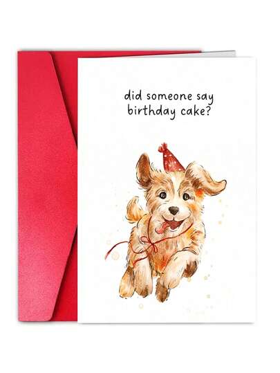 1pc Happy Birthday Card For Dog Lover | Cute Bday Cards For Dog Mum, Her, Him, Women, Men, Best Friend, Sister, Brother, Colleague, Coworker, Dad, Kids, Children