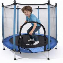 Trampolin Infantil con Red de , Brincolin con Resortes Reforzados con Capacidad de hasta 160Kg, Barras Acolchonadas y Cierre de Doble Frente. - Azul - Ver 9