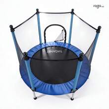 Trampolin Infantil con Red de , Brincolin con Resortes Reforzados con Capacidad de hasta 160Kg, Barras Acolchonadas y Cierre de Doble Frente. - Azul - Ver 8