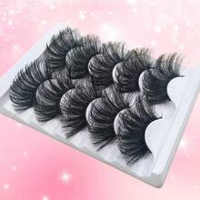 D-Curl Deluxe Fluffy False Eyelashes Set | 25mm Extra Long Criss-Cross Design, 5 Pairs, Soft & Easy For Beginners - View 3