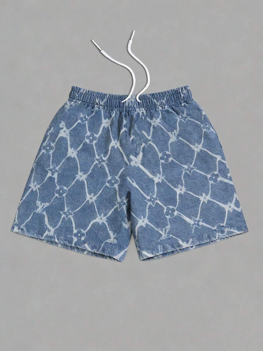 Men's Statement Print Shorts Fashion Designer Patterned Casual Daily Wear Shorts - Multicolor - View 1