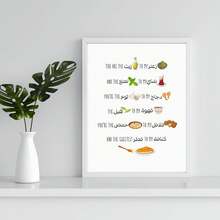 阿拉伯美食插画，无框壁挂，适合开斋节、生日、父亲节、母亲节、派对和美食节。 - A - 查看 3