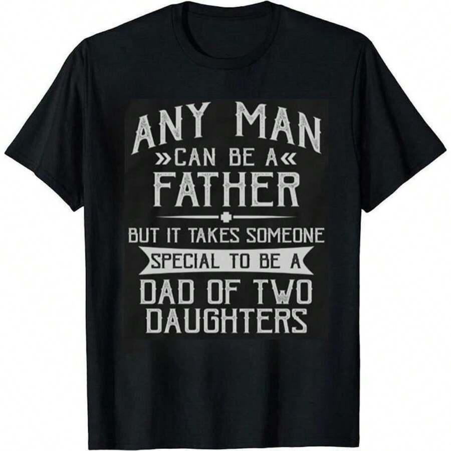 Father's Day Girl Dad Shirt - Proud Father Of Daughters Print - Cotton Crew Neck Gift Summer Top Graphic Tees Men Gifts Fathersdaygift Funny Tshirt - 黑色 - 查看 1