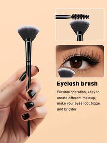 25pcs/1pc Complete Makeup Brush Set Includes 20 Soft Makeup Brushes-Such As Powder Brush, Blush Brush, Contour Brush, Highlighter Brush, Foundation Brush, Nose Contour Brush, Eyeshadow Brush, Eyebrow Brush, Lip Brush, And Detail Brush-Plus 1 Travel-Friendly Waterproof Makeup Bag And 4 Liquid Beauty Eggs; Ideal For Beginners, Professional Makeup Artists, And Novice Beauty Practice. - Black - View 2