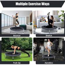 Tombling Fitness Mini Trampolin para Niños 36/38 Pulg – Rebotador Silencioso Plegable o Fijo con Almohadilla – Carga 170/300 LB – Ejercicio  en Casa Tombling Trampolín - Negro - Ver 2