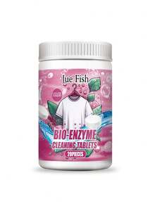 JUE FISH 衣物清洁泡腾片，生物酶爆破盐衣物去渍剂，香氛清洁片。快速去除各种油渍、汗渍和食物污渍，使衣物恢复洁净状态。采用高效去渍成分，可深入渗透织物纤维，有效去除各种顽固污渍。保持衣物亮丽色彩，延长衣物使用寿命。 - 固體 - 查看 8