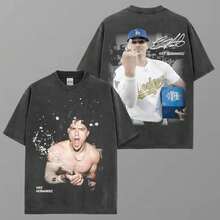 StreetwearKiké  100% Cotton T-Shirt – Baseball Player Vintage Graphic Tee, Oversized Streetwear Top, Sports Fan Merch, Y2K Menswear, Gift For Dad Husband Boyfriend, Playoffs Shirt Athletic Classic Sportswear Game Day Baseball Shirt - 黑色 - 查看 12
