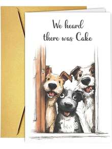 1pc Funny Dog Birthday Card , Cute Dog Illustration, Includes Envelope (Single Card) - 18*13cm - View 8