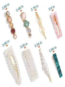 28pcs/Set Oversized Marble Pattern Acrylic Hair Clips, Leopard & Geometric Design Hair Accessories Set, Suitable For Spring, Summer, Autumn And Winter, Great For Gifting Or Personal Use, Hair Claws, Hair Slide, Hair Barrettes - Multicolor - View 2