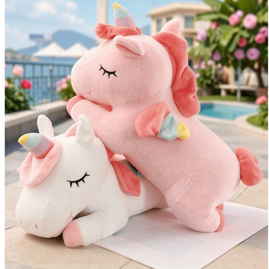 Plush Unicorn Toy, Soft Unicorn Plush Pillow Toy, Cute Cartoon Unicorn Toy, Suitable For Children, Mother's Day, Birthday, School Celebration, Graduation Gift, Children's Day, Holiday Decoration, Holiday Gift, Home Decor - Multicolor - View 1