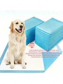 100/50/40/20pcs Pet Pee Pads, Disposable Dog Pee Pads, Cat Litter Mats, Thickened Pet Diapers, Pet Cleaning Supplies, Dog Toilet Mats, Puppy Training Pads, Super Absorbent - Blue and White - View 2